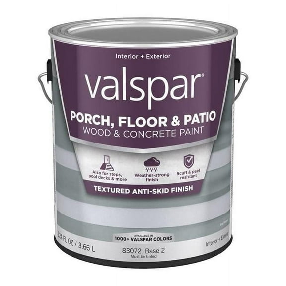 Valspar 1669282 Floor, Patio Wood and Concrete Anti-Skid Paint, 124 fl oz