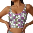 thumbnail image 2 of Haiem Rose Flowers Pattern Womens Sports Bra - U Neck Padded Low Impact Yoga Bra Workout Crop Top Gym Moisture-Wicking Workout Vest -Large, 2 of 9