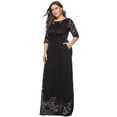 thumbnail image 2 of Women's Round Neck Lace Party Gown4XL, 2 of 5