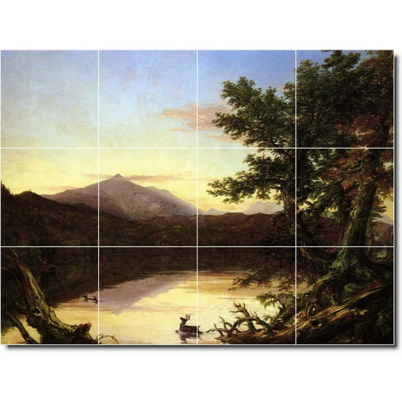 Ceramic Tile Mural-Thomas Cole Landscapes Painting 460. 17" w x 12.75" h using (12) 4.25 x 4.25 ceramic tiles