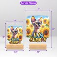 thumbnail image 5 of Sphynx Hello Summer Sunshine Sunflowers Spring Retro Vintage Acrylic Plaque Sign Ashwood Base Cat Lover Kitten Owner Gifts Idea Home Desk Decor - 00008, 5 of 5