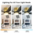 thumbnail image 5 of POPFAN 42 Inch Flush Mount Ceiling Fans with 5 ABS Blade, LED Light 18W and Remote Control 6 Speeds Reversible DC Motor for Bedroom, Living Room, Dinning Room, 5 of 12