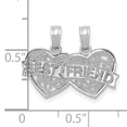 thumbnail image 2 of FJC Finejewelers 10k White Gold Best Friend Breakable Double Hearts with Banner Charm, 2 of 5