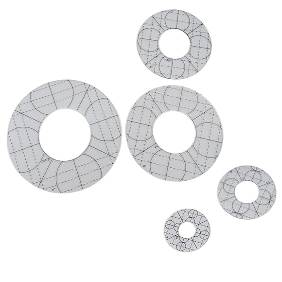 Abbracc Quilting Embroidery Template Free Motion Acrylic Patchwork Cutting Frames Quilt Ruler for Domestic Sewing Machine Pattern Maker DIY Cutting Craft Kit Round
