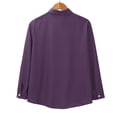 thumbnail image 5 of ManxiVoo Womens Spring Summer Long Sleeve Shirt Breathable Loose Fit Top for Casual and Office Wear XXL Size Purple, 5 of 9