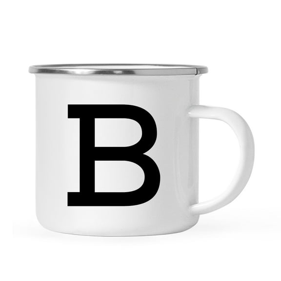 Koyal Wholesale 11oz. Stainless Steel Campfire Coffee Mug Gift, Camp Monogram Initial B, 1-Pack