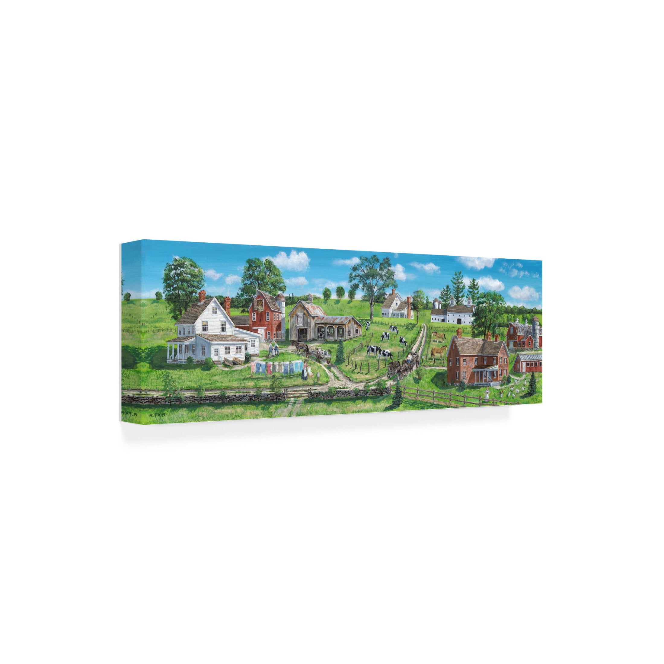 Canvas Wall Art - Bob Fair 'Green Sunny Vista' Wall Art for Living Room, Bedroom, or Office Décor by Trademark Fine Art - 24 x 8 Inches