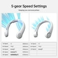 thumbnail image 5 of JISULIFE Upgraded Portable Neck Fan, 5000mAh Rechargeable with Ergonomic Neck Support, 5-Speed Adjustable 16.5H Max Cooling, Hands-Free & Bladeless Design for Indoor & Outdoor Use, 5 of 8