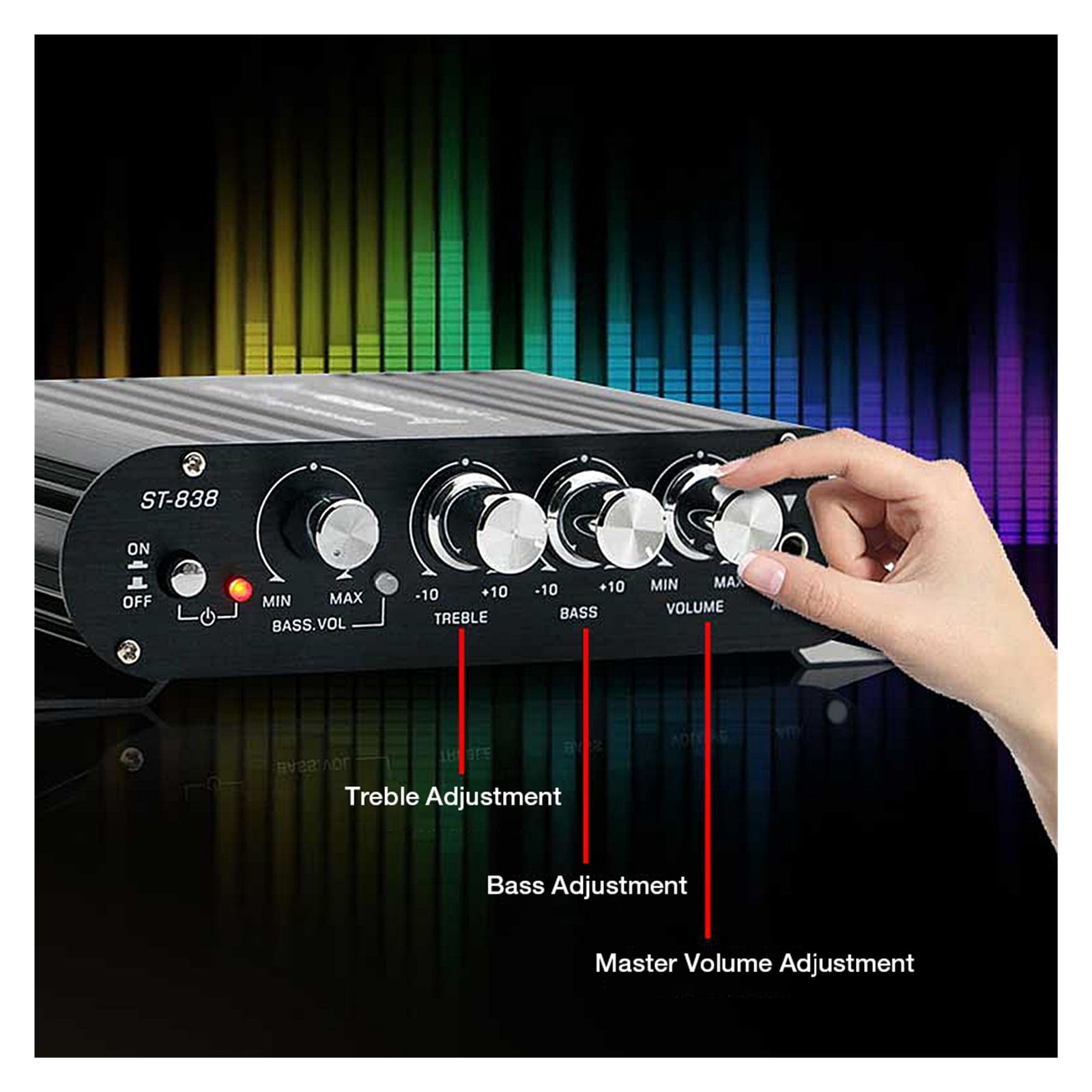 2.1 Channel Power Amplifier Home Amplify Bass and Treble Adjustment Subwoofer Amplifier Amplifier ,Bass & Treble Control