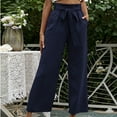 thumbnail image 5 of Gaecuw Palazzo Pants for Women Dressy Relaxed Fit Long Pants Drawstring Lounge Trousers Sweatpants Loose Baggy Yoga Pants High Waisted Summer Ankle Length Workout Pants with Bow Knot Solid Pants, 5 of 7