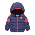 thumbnail image 1 of Kids Baby Boys Splicing Coat Outwear Infant Toddler Hooded Zip-up Jacket 2-8 Years, 1 of 9