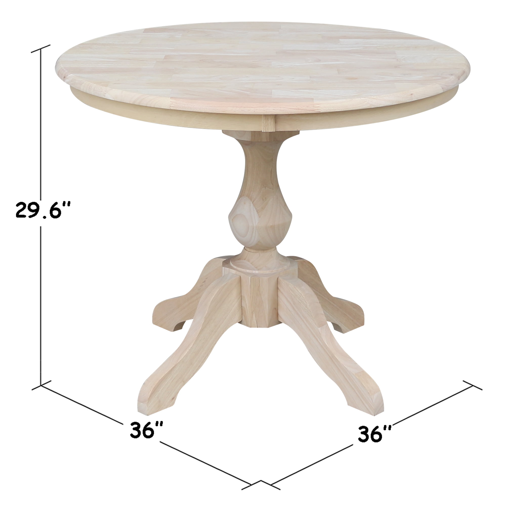 36 Round Top Pedestal Dining Table Unfinished Walmartcom