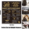 thumbnail image 6 of LHSHID Happy 50th Birthday Gifts Throw Blanket for Men 50 Years Birthday Gift Ideas for Women Wife Husband Soft Black Gold Flannel Fleece Blanket for Sofa Couch Party Decorations 50x60in, 6 of 7
