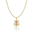 thumbnail image 1 of 14K Tri Color Solid Gold Jesus Crucifix Anchor Charm Pendant with 1.1mm Wheat Chain Necklace - 20", 1 of 4