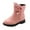 Pink, variant on Staki Girls Waterproof Boots Girls Ankle Boots Kids Ankle Booties Low Heel Outdoor Warm Shoes for Little Kids/Big Kids(Red,15.5 Little Kid)