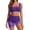 Purple, variant on qolati Swimsuit for Women High Waisted Bikini Sets Two Piece Bathing Suits Square Neck Tank Tops with Mesh Skirt Beach Swimwear