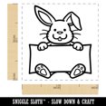 thumbnail image 2 of Easter Bunny Holding Blank Sign Self-Inking Rubber Stamp Ink Stamper - Sky Blue Ink - Small 1 Inch, 2 of 7