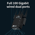 thumbnail image 6 of 5G 1200Mbps WiFi Extender with Private-Mold Copper-Tip Antennas, Dual Band WiFi Signal Booster for Home, US Plug (Black), 6 of 14