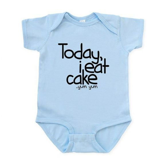 CafePress - Today I Eat Cake Infant Bodysuit - Baby Light Bodysuit, Size Newborn - 24 Months