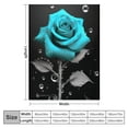 thumbnail image 4 of Creowell Blue Rose Water Droplets Flannel Throw Blanket for Couch Sofa Bed Camping All Seasons Lightweight Blanket 40x50in, 4 of 6