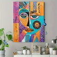 thumbnail image 4 of Abstract Face Decorative Painting/Canvas Art， Suitable for Living Room，Abstract Geometric Face Artwork Print， Colorful Modern Art Wall Decor， Home Decoration Painting., 4 of 8