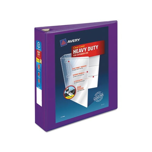 Heavy-Duty View Binder with DuraHinge and One Touch EZD Rings 3 Rings, 2" Capacity, 11 x 8.5, Purple