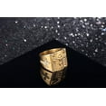 thumbnail image 3 of Men's Ring Cross Ring Plated 18k Yellow Gold Jesus Inlaid Diamond Jewelry, 3 of 3