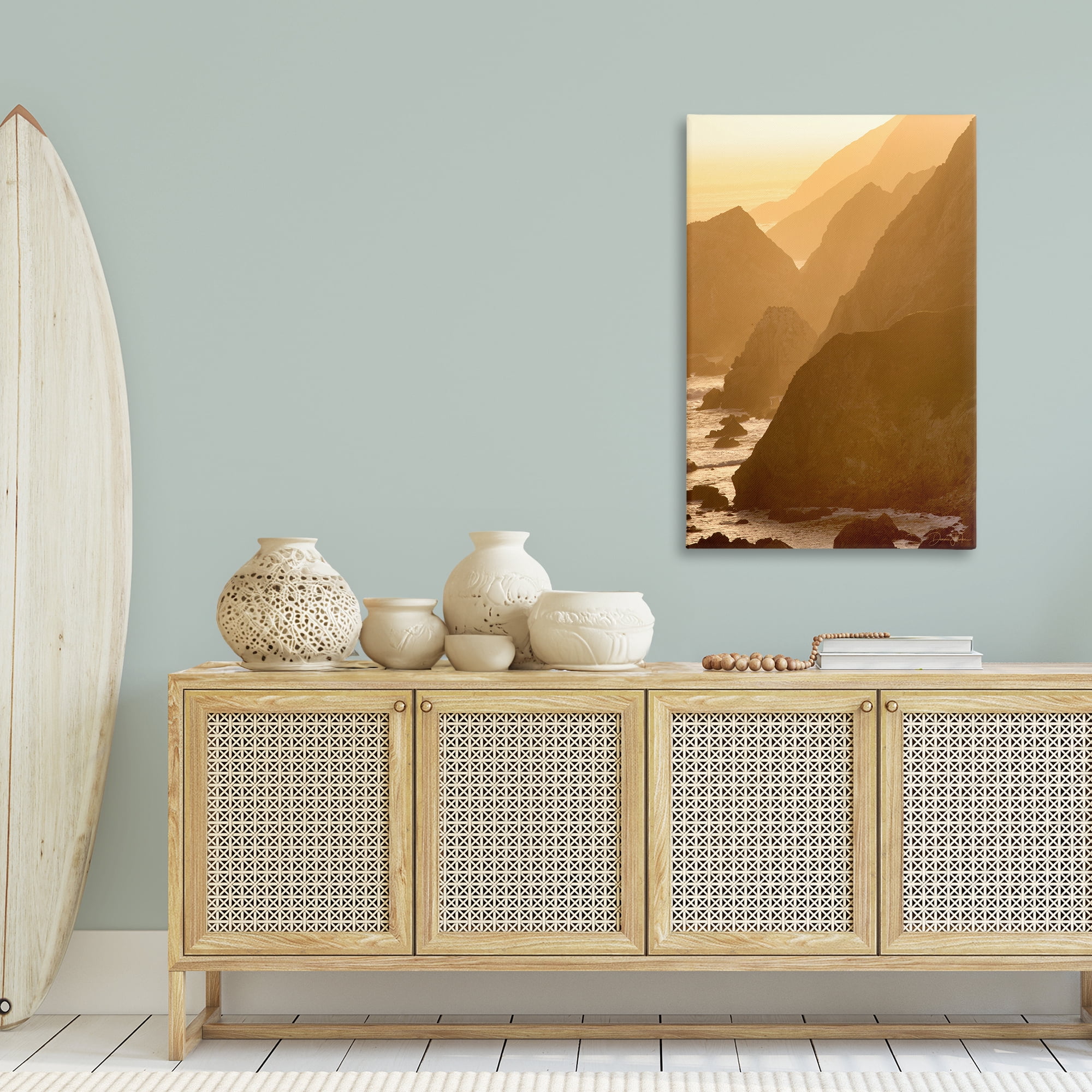 Stupell Industries Rocky Cliffs by Beach Landscape Photography Gallery Wrapped Canvas Art Print Wall Art, 30 x 45