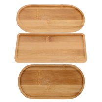 LOLIPPYY 3pcs Minimalist Design Bathroom Tray Light Brown Snack Holding Home Decor