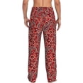 thumbnail image 7 of Salouo Vintage Red Paisley Print Pajama Pants for Men, Lounge Pants Elastic Waistband Casual Men's sleepwear Loungewear Sleep Pajama Pant -Medium, 7 of 7