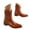 Brown, variant on UngA Mid Calf Boots for Women Women's Western Boots Square Toe Heel Zipper Embroidered Ankle Boots Black,6.5