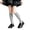 Gray, variant on fnnxnal Girls Knee High Cotton Ribbed Socks for School Uniform, Solid Gray,Size 42
