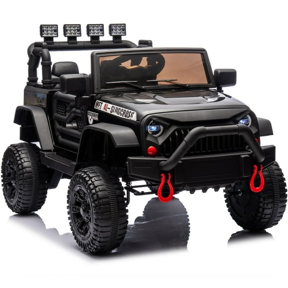 iYofe 24V Powered Ride on Cars for Toddlers, Ride on Truck for kids Boys Girls Gifts 2-5, Ride on Toys with Remote Control, Bluetooth, Music, LED Light, MP3 Player, 4 Wheel Suspension, Black
