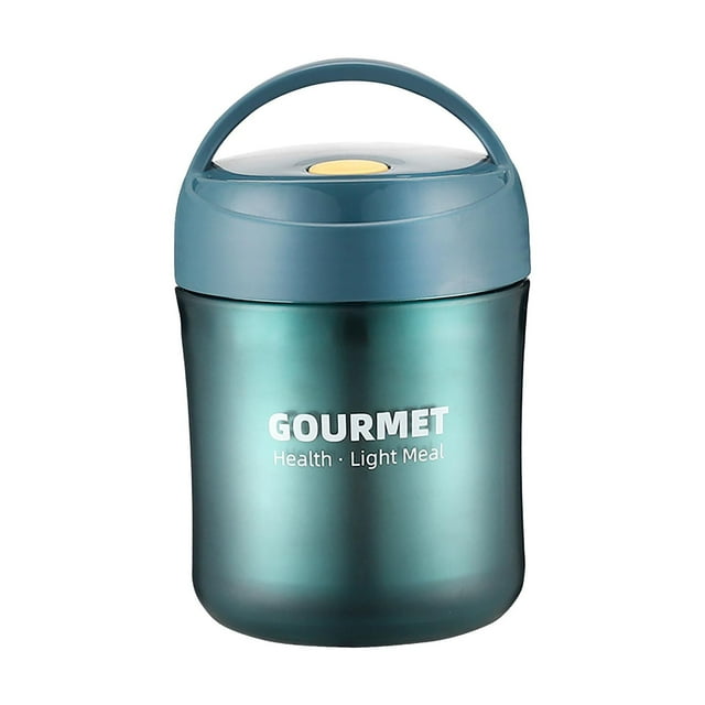 Recipiente térmico para alimentos, de acero inoxidable, con aislamiento al vacío, para niños, con cuchara, recipiente portátil a prueba de fugas.