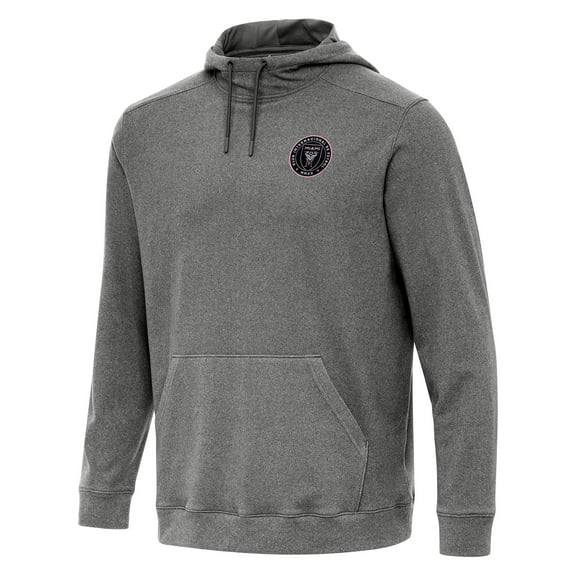 Men's Antigua Heather Black Inter Miami CF Cloud Pullover Hoodie