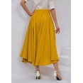 thumbnail image 5 of sicmoss Women's Yellow High Waisted Bohemian Maxi Skirt, Side Slit Flowy with Pockets, 5 of 8