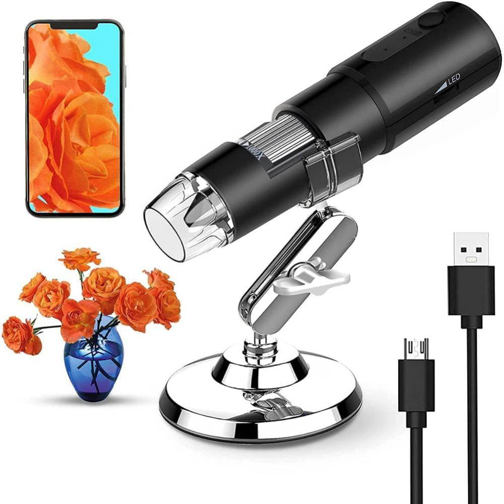 iOS iPhone Hayve Wireless Digital Microscope 1080P Electronic Handheld Mini USB WiFi Microscope Magnification Coin Camera with 8 LED HD Lights,Compatible with Tablet Windows Mac Android Smartphone 
