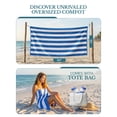 thumbnail image 4 of Casa Platino Beach Turkish Towel Set of 4 - 100% Cotton Striped Beach Towels For Adults (30" x 60”), Lightweight Quick Dry Design for Swimming, Vacation & Cruise Travel - Light Blue, 4 of 9
