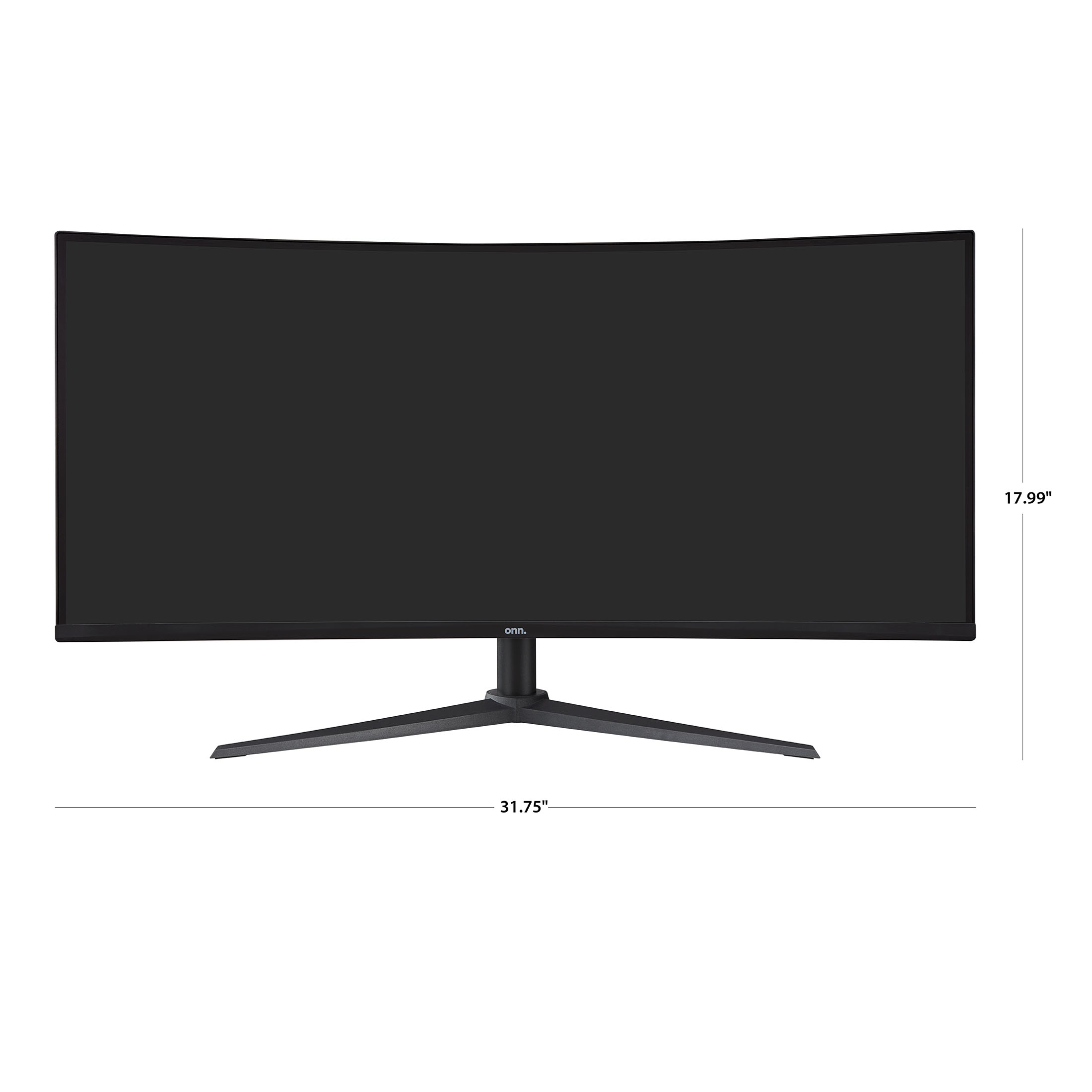 onn. 34" Curved Ultrawide WQHD (3440 x 1440p) 100Hz Bezel-Less Office Monitor with Cable, Black - image 4 of 9