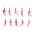 thumbnail image 1 of Almencla 10pcs Stainless Steel Sharp Fishing Treble Hooks with Feather 06, 1 of 8