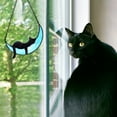 thumbnail image 6 of Black Cat Decor On Blue Moon Stained Glass Window Hanging Suncatcher for Windows Panels Sun Catcher Ornament Decoration Memorial Gift Cat, 6 of 7