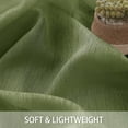 thumbnail image 5 of JIUZHEN Semi Sheer Curtains 72 Inches Long, Semi Transparent Rod Pocket Light Filtering Window Voile Curtains for Balcony & Bedroom, Set of 2 Panels with Tiebacks, W52 x L72, Olive Green, 5 of 7