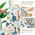 thumbnail image 5 of Yayeee 2 Pack Dining Chair Covers Stretch Parson Chairs Slipcovers Seat Protector, Dinosaur Pattern, 5 of 6
