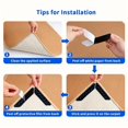 thumbnail image 3 of 4-Pack Black L-Shaped Rug Grippers – Reusable Non-Slip Corner Pads for Tile, Wood, Laminate & Vinyl Floors, Home & Office Rug Stabilizers, 3 of 9