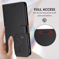 thumbnail image 4 of Wallet Leather Case For iPhone 17e / iPhone 16e 6.1",with Card Holder,wristband, Shockproof Kickstand Embossed Love Cat Phone Case,Black,For iPhone 17e / 16e, 4 of 8