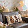 thumbnail image 4 of Wozhuo Easter Bunny Embroidered Pillowcase 19.6x11.8in Soft Decorative Cushion Cover, 4 of 8