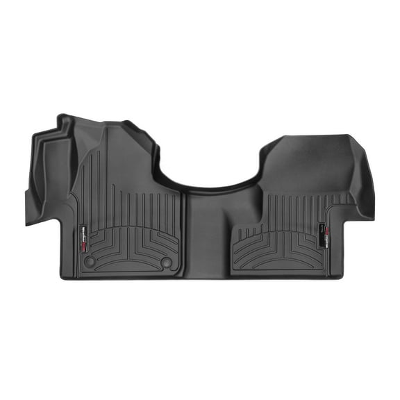 WeatherTech Custom Fit FloorLiners compatible with Mercedes Sprinter, eSprinter - 1st Row - Over The Hump, Black