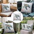 thumbnail image 6 of Ocean Sea Throw Pillow Cover Turtle Coral Seagrass Nautical Coastal Teal Green Cotton Linen Cushion Cover Throw Pillow Case with Invisible Zipper for Couch Sofa Bed Chair Car 24x24 Inch, 6 of 9