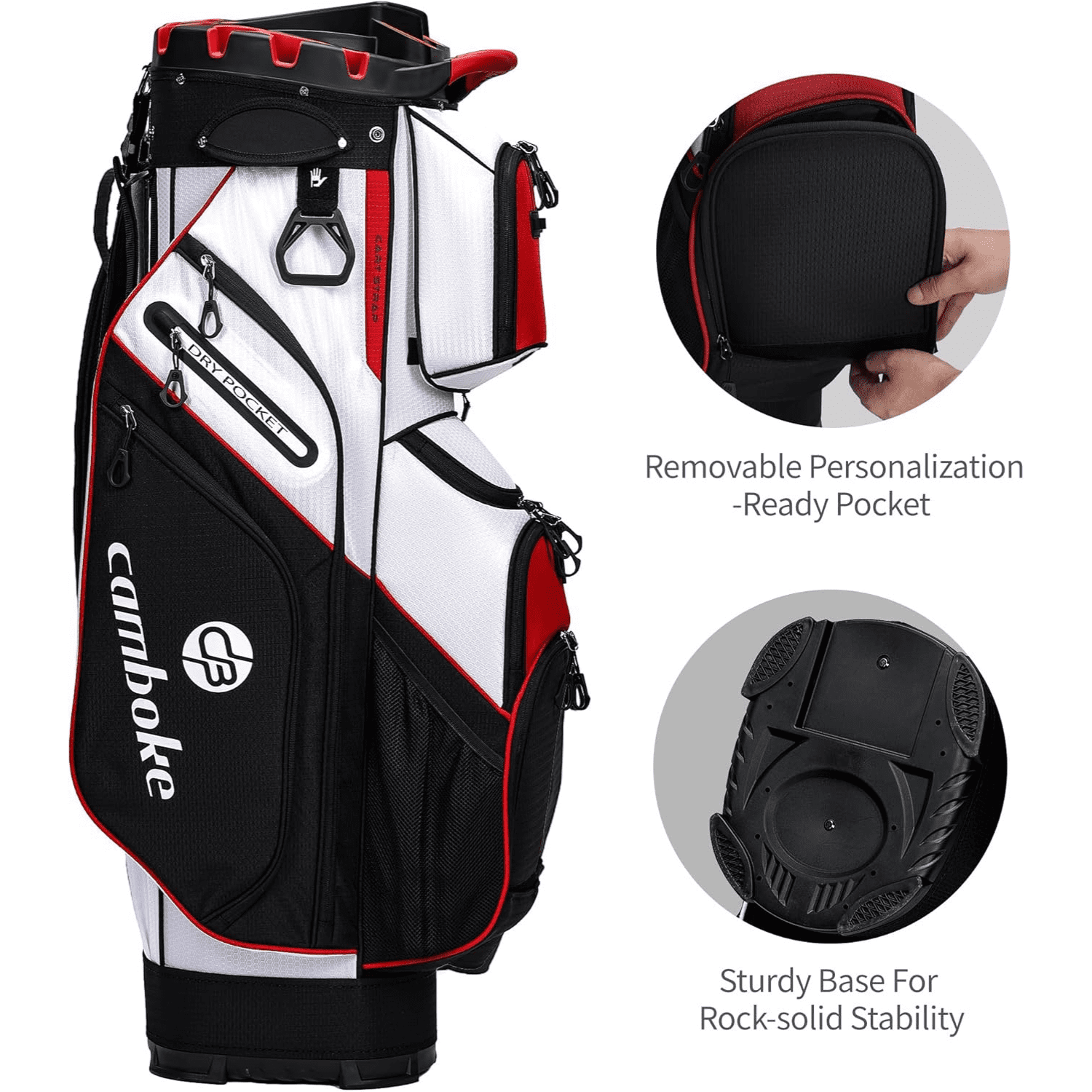14 Way Golf Stand Bag Lightweight Durable with Cart Compatible Base Ergonomic Dual Strap Rain Hood & Ample Storage Pockets for Men Women Golfers