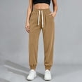 thumbnail image 4 of Guluxicc Corduroy Jogger Pants for Women Drawstring Elastic Waist Ribbed Tapered Pants with Pockets for Everyday Fall Winter, 4 of 8